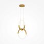 Preview: Maytoni Node LED Pendelleuchte, Hängeleuchte 2x 18W Gold-Farbe 90Ra Warmweiss