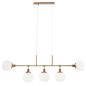 Preview: Maytoni Erich Pendelleuchte, Hängeleuchte 5x E14 Messing Weiss Glas