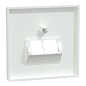 Preview: Merten MEG4522-6035 System Design Abdeckung UAE-Einsatz RJ45 2-fach lotosweiß glänzend