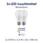 Preview: Müller Licht LED Lampe A55 Birne E27 40W 470lm 2700K 575-SMD/COB DUO 401111