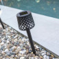 Preview: NewGarden GRETITA schwarz Solar + Akku LED Erdspieß Gartenleuchte Solar 4er Set + USB Innen & Außen IP44