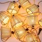 Preview: NewGarden OKINAWA LED 8m Girlanden-Lichterkette, Bambus, Jute Outdoor 10x E12 IP44
