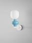 Preview: Nova Luce Wandleuchte Clio E14 Blau Weiß Opal Glas Metall Ø19cm 9009124