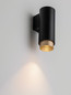 Preview: Nova Luce Wandleuchte Nessi GU10 Schwarz Gold Aluminium Ø6cm 9011405