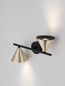 Preview: Nova Luce Wandleuchte Conico 2-flammig 2xGU10 Gold Schwarz Aluminium 34x19,5cm 9011428