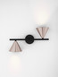 Preview: Nova Luce Wandleuchte Conico 2-flammig 2xGU10 Kaffeebraun Schwarz Aluminium 34x19,5cm 9011429