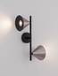 Preview: Nova Luce Wandleuchte Conico 2-flammig 2xGU10 Kaffeebraun Schwarz Aluminium 34x19,5cm 9011429