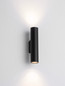 Preview: Nova Luce Wandleuchte Mor 2-flammig 2xGU10 Schwarz Aluminium Ø4cm 9011458