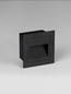 Preview: Nova Luce LED Wandeinbauleuchte Mono 3W warmweiss 3000K IP65 Schwarz Aluminium 6x6cm 9026145