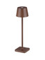 Preview: Nova Luce LED Akku-Tischleuchte Deck dimmbar 2W warmweiss 3000K USB IP54 Cortenstahl Aluminium Ø8,5cm 9030563