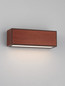 Preview: Nova Luce LED Solar-Wandleuchte Brown 2W warmweiss 3000K Bewegungsmelder IP65 salzwasserfest Cortenstahl Holz Aluminium 24x24cm 9030584