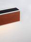 Preview: Nova Luce LED Solar-Wandleuchte Brown 2W warmweiss 3000K Bewegungsmelder IP65 salzwasserfest Weiß Holz Aluminium 24x24cm 9030585