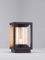 Preview: Nova Luce Sockelleuchte Pacific E27 IP65 Schwarz Holz Aluminium 22cm 9030605
