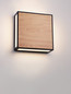 Preview: Nova Luce LED Außen-Wandleuchte Astral 16W warmweiss 3000K IP65 salzwasserfest Schwarz Holz Aluminium 22x22cm 9030631