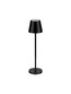 Preview: Nova Luce LED Akku-Tischleuchte Petit dimmbar 2W warmweiss 3000K IP54 salzwasserfest Schwarz Aluminium Ø7cm 9030712