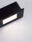 Preview: Nova Luce LED Wandeinbauleuchte Rudy 3W warmweiss 3000K IP65 Schwarz Aluminium 12x8cm 9030758