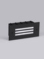 Preview: Nova Luce LED Wandeinbauleuchte Off 4W warmweiss 3000K IP65 salzwasserfest Schwarz Aluminium 17x8cm 9030776