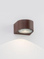 Preview: Nova Luce LED Außen-Wandleuchte Opera 6W warmweiss 3000K IP54 salzwasserfest Cortenstahl Aluminium 11x10cm 9030941