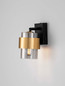Preview: Nova Luce Wandleuchte Sianna E27 Schwarz Messinggold Glas Metall 20x17cm 9236389