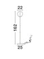 Preview: Nova Luce LED Stehleuchte Galeo 7W warmweiss 3000K Gold Glas Metall 162cm 9416943