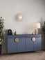 Preview: Nova Luce Wandleuchte Vrahos G9 Beige Glas Beton Ø29,5cm 9540245
