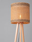Preview: Nova Luce Stehleuchte Plette E27 Natur Schwarz Holz Rattan 165cm 9586528