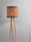 Preview: Nova Luce Stehleuchte Plette E27 Natur Schwarz Holz Rattan 165cm 9586528