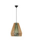 Preview: Nova Luce Pendelleuchte Dena E27 Grün Schwarz Natur Stahl Seil Ø39cm 9586603