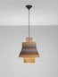 Preview: Nova Luce Pendelleuchte Mande E27 Natur Blau Schwarz Stahl Seil Ø40cm 9586608