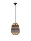Preview: Nova Luce Pendelleuchte Copos E27 Natur Blau Schwarz Stahl Seil Ø30cm 9586609