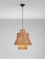Preview: Nova Luce Pendelleuchte Mande E27 Natur Orange Schwarz Stahl Seil Ø40cm 9586610