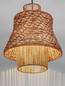 Preview: Nova Luce Pendelleuchte Mande E27 Natur Orange Schwarz Stahl Seil Ø40cm 9586610