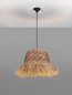 Preview: Nova Luce Pendelleuchte Sorello E27 Rot Schwarz Natur Stahl Seil Ø42cm 9586613