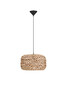 Preview: Nova Luce Pendelleuchte Ponn E27 Natur Schwarz Stahl Rattan Ø40cm 9586625