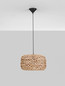 Preview: Nova Luce Pendelleuchte Ponn E27 Natur Schwarz Stahl Rattan Ø40cm 9586625