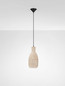 Preview: Nova Luce Pendelleuchte Ona E27 Natur Schwarz Stahl Rattan Ø18cm 9586626