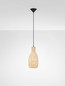 Preview: Nova Luce Pendelleuchte Ona E27 Natur Schwarz Stahl Rattan Ø18cm 9586626