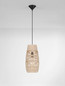 Preview: Nova Luce Pendelleuchte Riu E27 Natur Schwarz Stahl Rattan Ø22cm 9586631