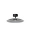 Preview: Nova Luce LED Deckenleuchte Polifemo 12W warmweiss 3000K Schwarz Rauchgrau Glas Metall Ø40cm 9620146