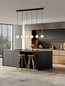 Preview: Nova Luce Pendelleuchte Savoy 6-flammig 6xG9 Gold Schwarz Opal Glas Metall 100x11cm 9620159