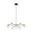 Preview: Nova Luce Pendelleuchte Ovalino 10-flammig 10xG9 Gold Schwarz Opal Glas Metall 66x63cm 9620161