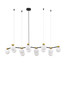 Preview: Nova Luce Pendelleuchte Ovalino 14-flammig 14xG9 Gold Schwarz Opal Glas Metall 107x47cm 9620163