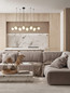 Preview: Nova Luce Pendelleuchte Ovalino 14-flammig 14xG9 Gold Schwarz Opal Glas Metall 107x47cm 9620163