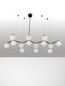 Preview: Nova Luce Pendelleuchte Ovalino 14-flammig 14xG9 Gold Schwarz Opal Glas Metall 107x47cm 9620163