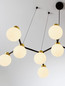 Preview: Nova Luce Pendelleuchte Ovalino 14-flammig 14xG9 Gold Schwarz Opal Glas Metall 107x47cm 9620163