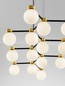 Preview: Nova Luce Pendelleuchte Ovalino 14-flammig 14xG9 Gold Schwarz Opal Glas Metall 107x47cm 9620163