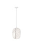 Preview: Nova Luce Pendelleuchte Pierida E27 Weiß Metall Seide Ø30cm 9620164