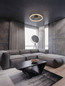 Preview: Nova Luce LED Deckenleuchte Lonela dimmbar 28W warmweiss 3000K Schwarz Aluminium Ø60cm 9695508