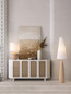 Preview: Nova Luce Stehleuchte Mizu E27 Creme Weiß Gips 130cm 9919103