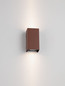 Preview: Nova Luce LED Außen-Wandleuchte Elio 6W warmweiss 3000K IP65 salzwasserfest Cortenstahl Aluminium 13x7cm 9971472